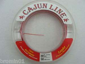 CAJUN LINE 30 LB TEST 50 YDS RED LIGHTNIN LEADER  
