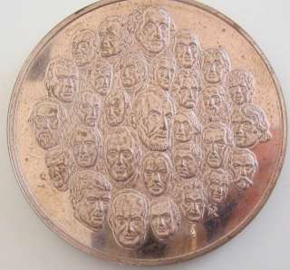 1976 Franklin Mint Bronze Bicentennial Medal SOLID 4.7 oz Presidential 