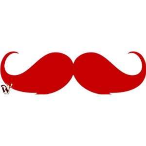   Mustache 26 inch Red Self Sticking Fabric Wall Decor