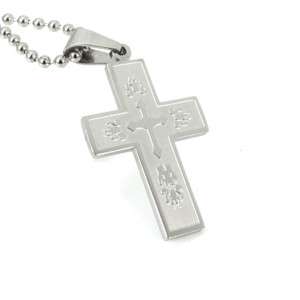 Mens Tribal Cross Pendant Stainless Steel Necklace New  