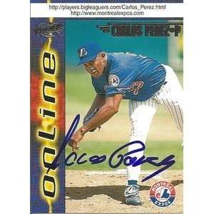Carlos Perez Signed Expos 1998 Pacific Online Card