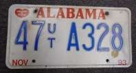 Alabama Heart of Dixie Utility Trailer License Plate 93 1993 #56440 