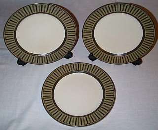 Set (3) Mikasa Intaglio INDIGO ACCENT PATTERN Dinner Plates  