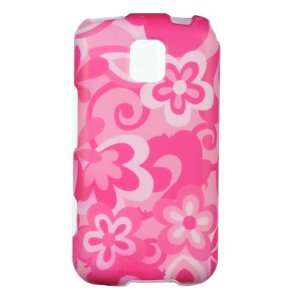 Hot Pink Combo Flower Protector Case for LG Optimus M (MS690) MetroPCS