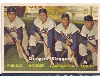   Topps #400 Dodgers Sluggers Furillo Snider Campanella Hodges  