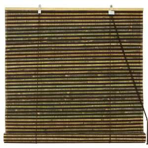  Burnt Bamboo Roll Up Blinds   Multi color Weave  24W