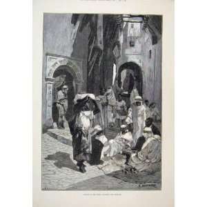  1881 Street Casba Algiers Families Antique Fine Art