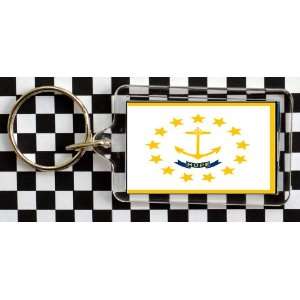  Rhode Island State Flag Acrylic Key Ring Small Everything 