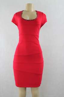 INC women dress Modern Bloom short sleeve scarlet red size XL  