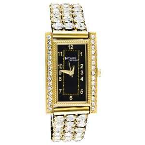   by Taylor Brands Ladies Square Elastic CZ Watch