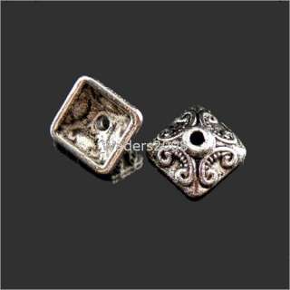 A521/ 45Pcs Tibetan silver crafted square bead caps  