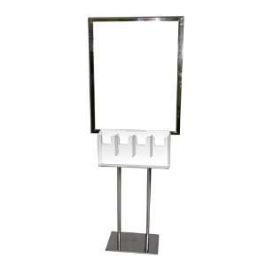   Standing Sign Stand in Chrome plus Clear Acrylic Brochure Holder Combo
