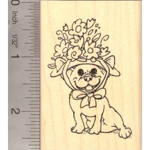    French Bulldog in Easter Bonnet Rubber Stam Arts, Crafts & Sewing