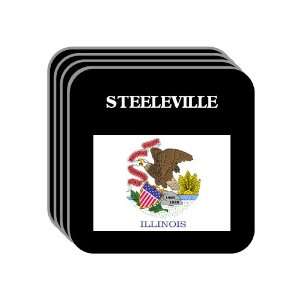  US State Flag   STEELEVILLE, Illinois (IL) Set of 4 Mini 