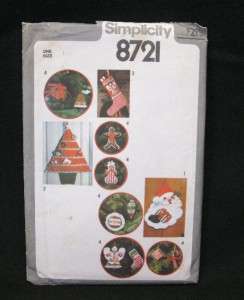   Christmas Ornaments, Stocking, Card Holder, Wall Hanging 1978  
