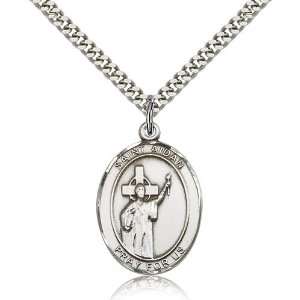  .925 Sterling Silver St. Saint Aidan Of Lindesfarne Medal 