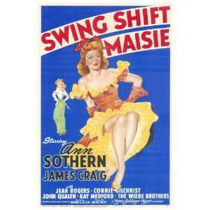  Swing Shift Maisie (1943) 27 x 40 Movie Poster Style A 