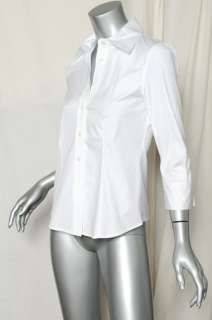 CAROLINA HERRERA Womens White Button Down Casual / Dress Stretch Shirt 