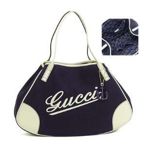  Gucci 169949 Handbag Medium / Navy Blue Cream Everything 