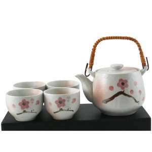 Japanese Tea Set Pink Ume w/ 4cups