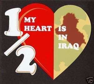 Half My Heart Is In Iraq Decal Sticker  