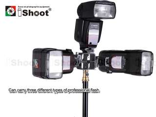   Tri Hot Shoe Mount Adapter for Flash Holder Bracket&Nikon Speedlight