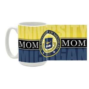 University of Michigan 15 oz Ceramic Coffee Mug   Michigan Mom  