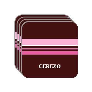 Personal Name Gift   CEREZO Set of 4 Mini Mousepad Coasters (pink 