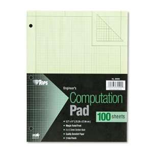 TOPS  Engineering Computation Pad, Quad Rule, Letter 