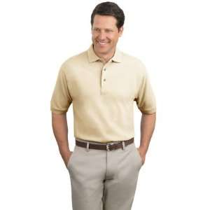 Port Authority Mens Big Pique Knit Polo Sport Shirt   Ivory   Medium 