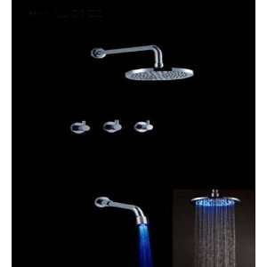 Faucetland 024002033 Wall Mount Rain 3 Faucet with Build in LED Lights 