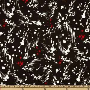 44 Wide Silhouettes Paint Splatters White/Black Fabric 