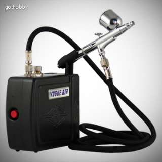 New Airbrush Kit Air Compressor Gravity Feed Dual Action Spray w/ Hose 