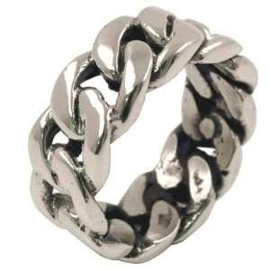  Chain Link   Sterling Silver Ring Size 8 Jewelry