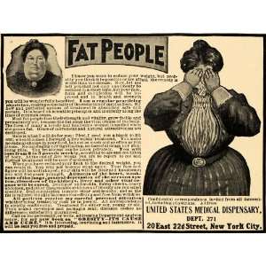   Medical Dispensary Obesity Cure   Original Print Ad