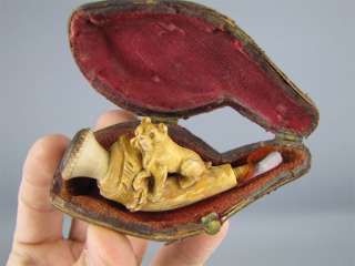 Vintage Bulldog Meerschaum Cheroot Pipe Catlin Stem Bit  