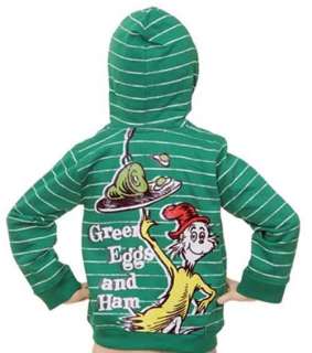 Dr Seuss Cat In The Hat Green Eggs & Ham Hoodie 2T NWT  
