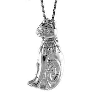   in. (31mm) Tall Cat Pendant (w/ 18 Silver Chain) 