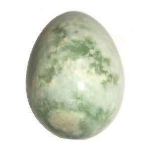  Jade Egg 02 White Green Crystal Abundance Wealth Good Luck 