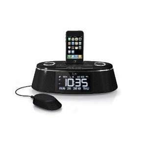  iLuv Black Dual Alarm Clock with Speaker for iPhone/ iPod 