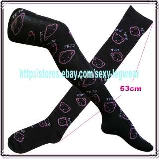 10 black design over knee high socks/stockings  