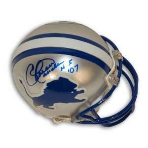 Charlie Sanders Autographed Detroit Lions Mini Helmet Inscribed HOF 