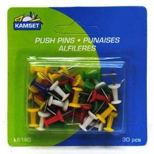  New Push Pins Assorted Colors 30ct Case Pack 12   634233 