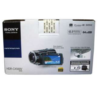 New Sony HDR CX560V CX 560 3Lens 8GB USA Camcorder Pkg 027242820128 