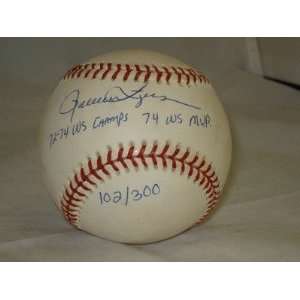  Rollie Fingers Signed Baseball 72 74ws Champs Le/300 Si 