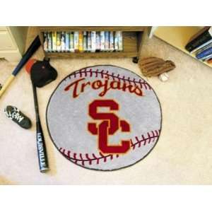  Southern Cal USC Trojans Baseball Shaped Area Rug Welcome 