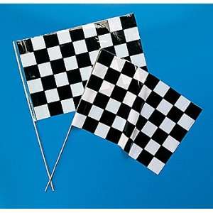  Black & White Checkered Racing Flags   Party Decorations 