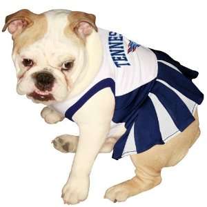    Tennessee Titans Navy Blue White Pet Cheer Dress