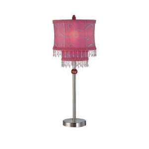  Lite Source Inc. Sandy Table Lamp in Pink With Polished 