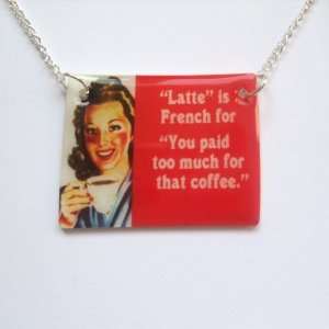  Sour Cherry Silver plated base Latte Is French Necklace 
